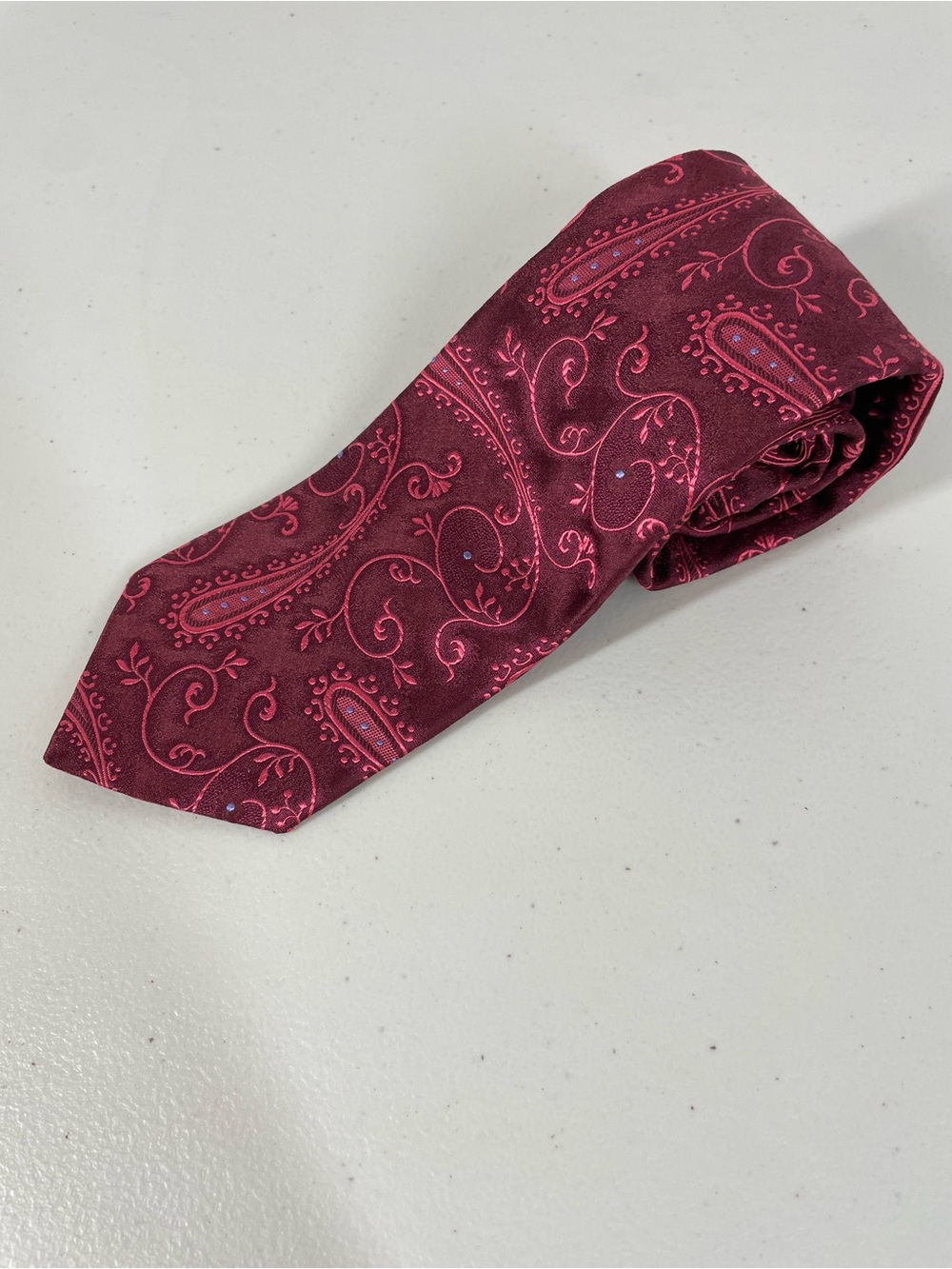 Ted Baker London Silk Tie Burgundy Paisley Floral Business Wedding Luxury